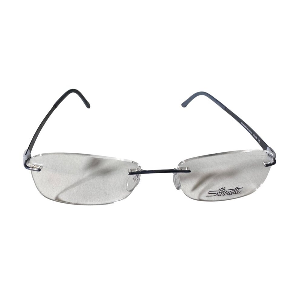 Silhouette Rimless Eyeglasses Frames Only Blue Arms 4496 40 52-17 130 5452 6059